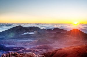 Sunrise over Haleakala volcano crater on Maui, Hawaii - things to do Maui