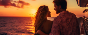 couple on sunset cruise