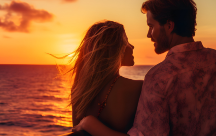 couple on sunset cruise
