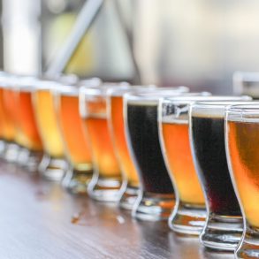 Row of beers at one of the best Maui breweries