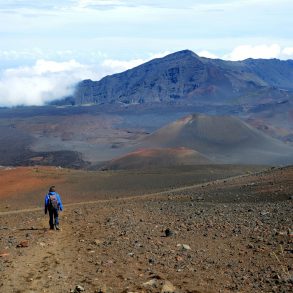 Woman hiking at Haleakala National Park on Maui