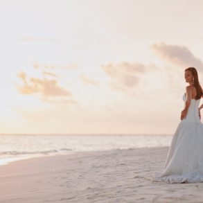 Bride on the beach for Maui Elopement