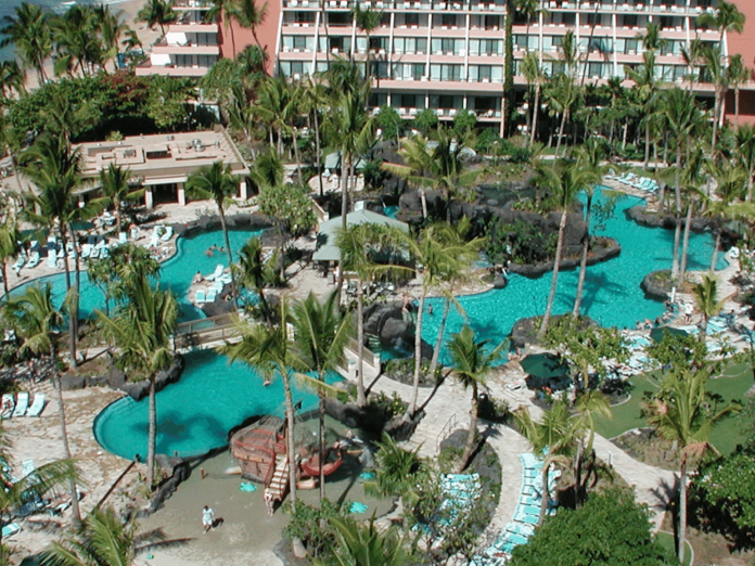 Overhead view of pool on Maui