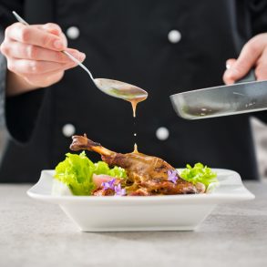 gourmet chef preparing food