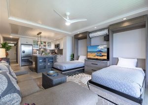 Murphy Beds in Living Room Great for Large Groups or Families.
