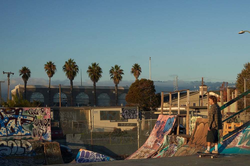 Skate park afternoon mini ramp